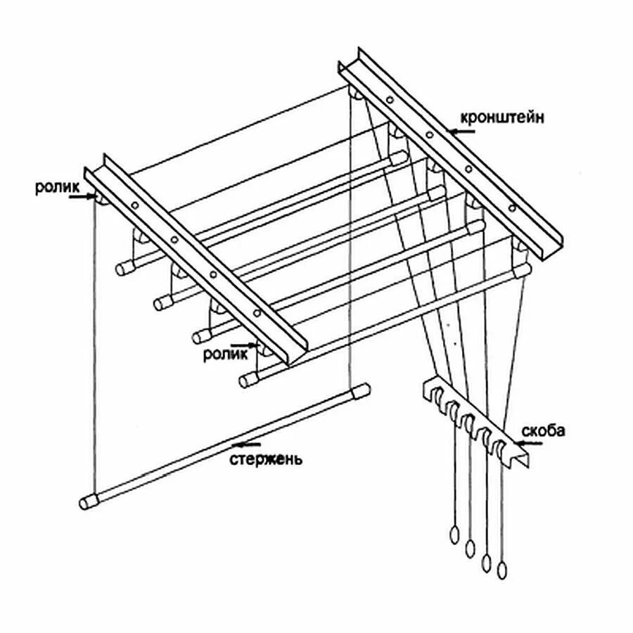 Потолочная сушилка инструкция сборки Сушилка Лиана 2,2 м арт. СУШ8 - купить в Москве по цене 586 руб. в интернет-мага