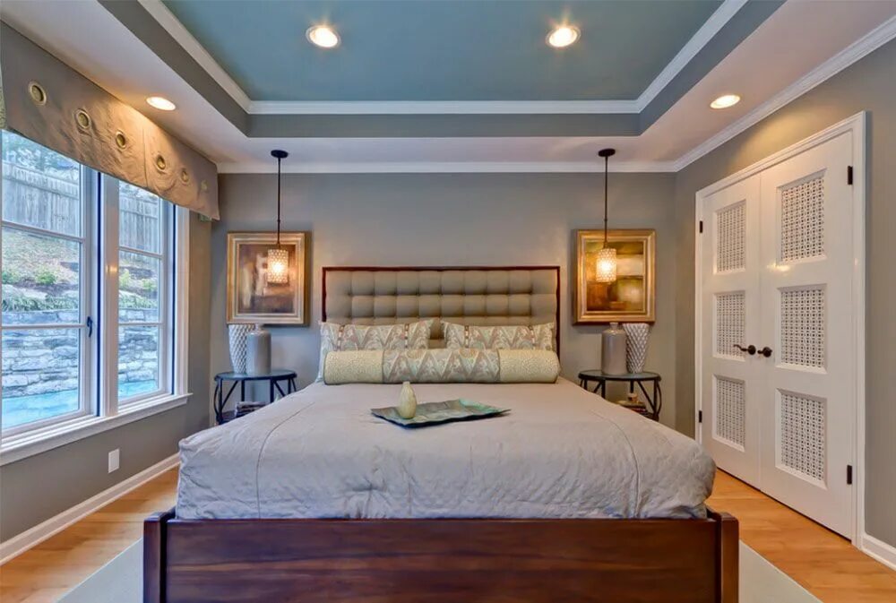 Потолочные интерьеры для спальни Tray Ceiling Design Ideas Master bedroom remodel, Master bedrooms decor, Guest b