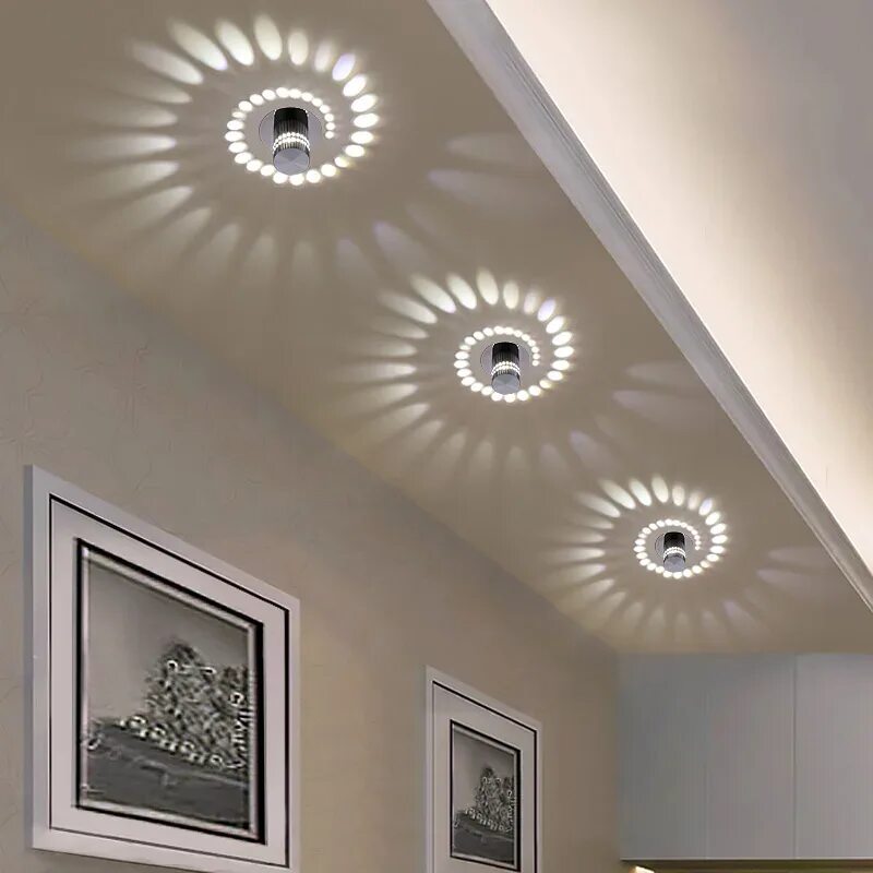 Потолочные лампы для натяжных потолков фото 3W RGB LED Ceiling Light for Modern Art Gallery Decoration and Front Balcony Lam