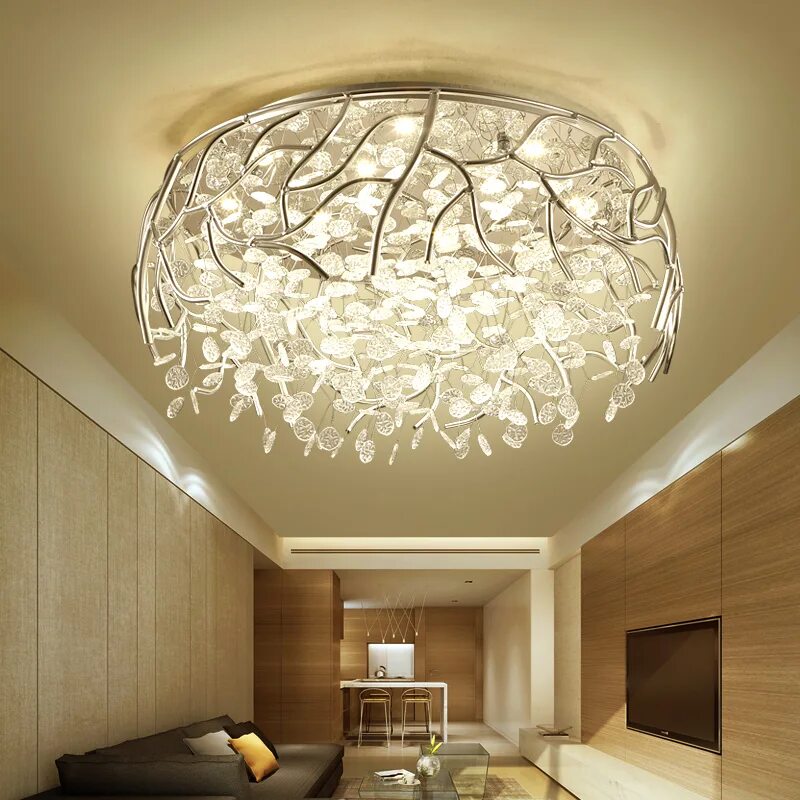 Потолочные люстры фото на потолке LED Modern Crystal ceiling lights Nordic living room Fixtures Novelty bedroom ce