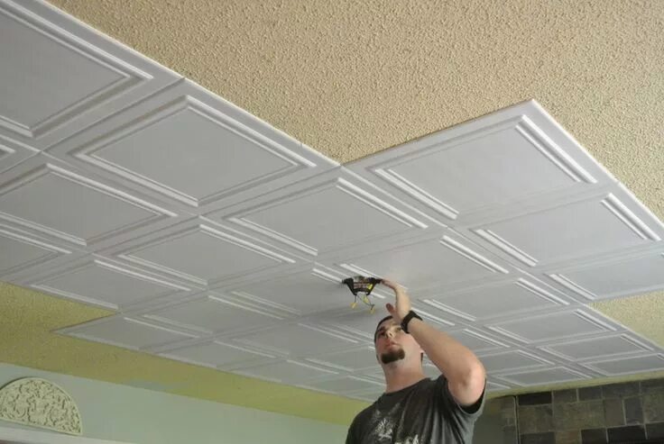 Потолочные панели из пенопласта фото Budget upgrade Good Bye Popcorn Ceiling Diy home improvement, Home diy, Home rep