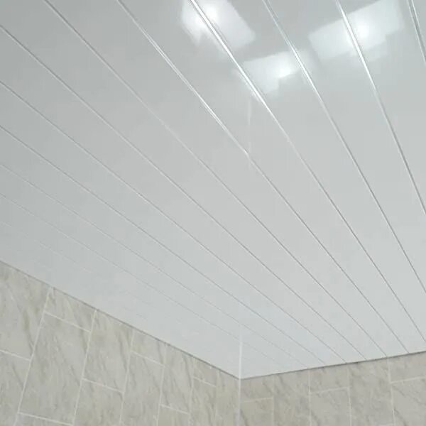 Потолочные панели пвх фото White Cladding-PVC-for Bathroom Shower Cladding Wall Panels Splashbacks-Ceiling 