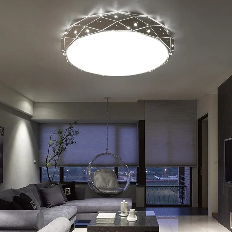 Потолочные светильники в интерьере гостиной New Modern LED ceiling chandeliers for the living room bedroom kitchen ring chan