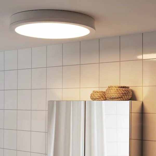 Потолочные светильники в ванной фото GUNNARP LED ceiling/wall lamp, white dimmable/white spectrum, 16" - IKEA