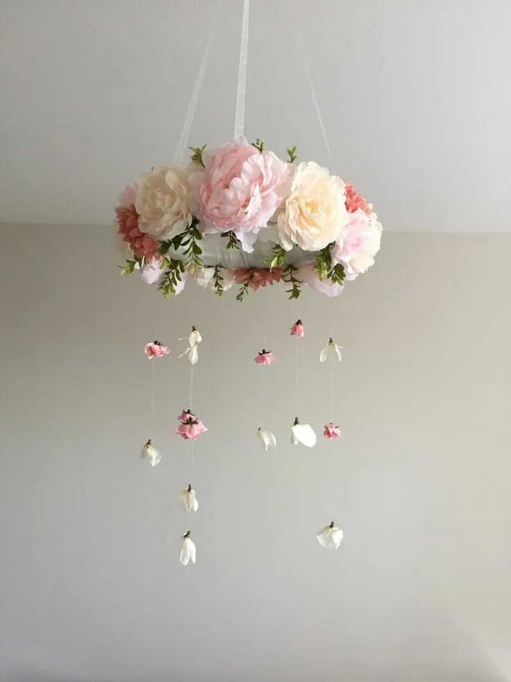 Потолочный декор своими руками Floral Mobile Flower Mobile Flower Baby Mobile Nursery Mobile Baby Girl Mobile P