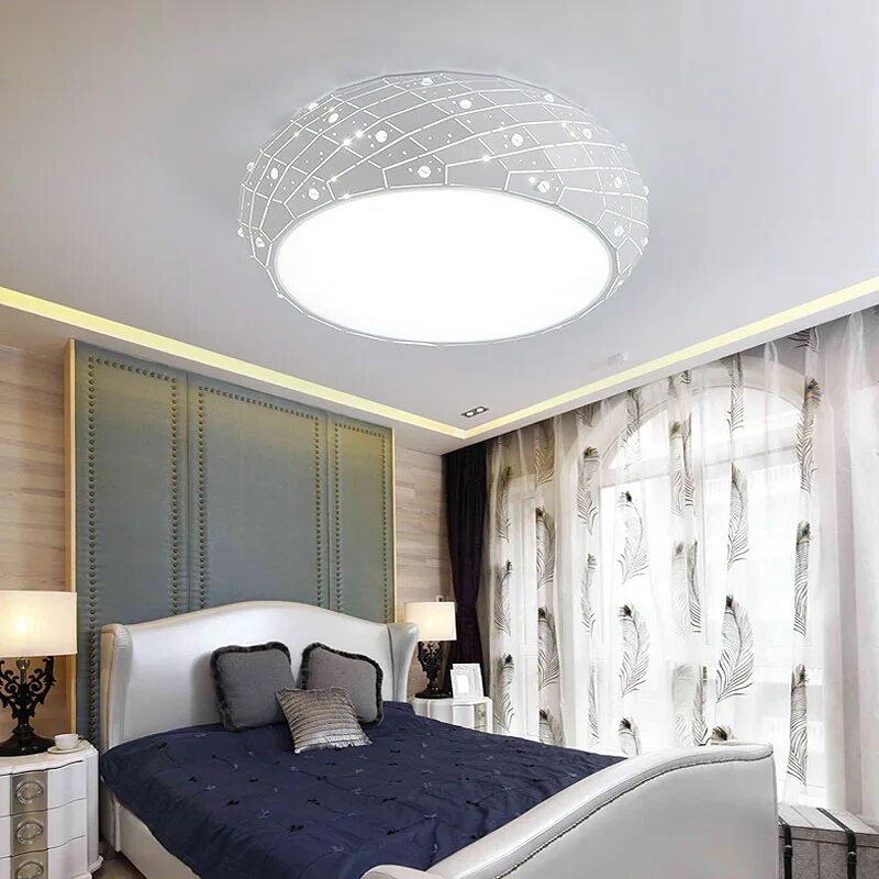 Потолочный спальни дизайн Round Led Ceiling Lamp Warm Bedroom Light Creative Study Restaurant Lights Child