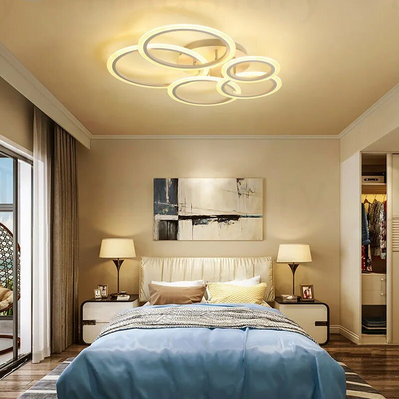 Потолочный спальни дизайн Modern led Acrylic ring lamp Ceiling lighting fixture for dining livingroom bedr