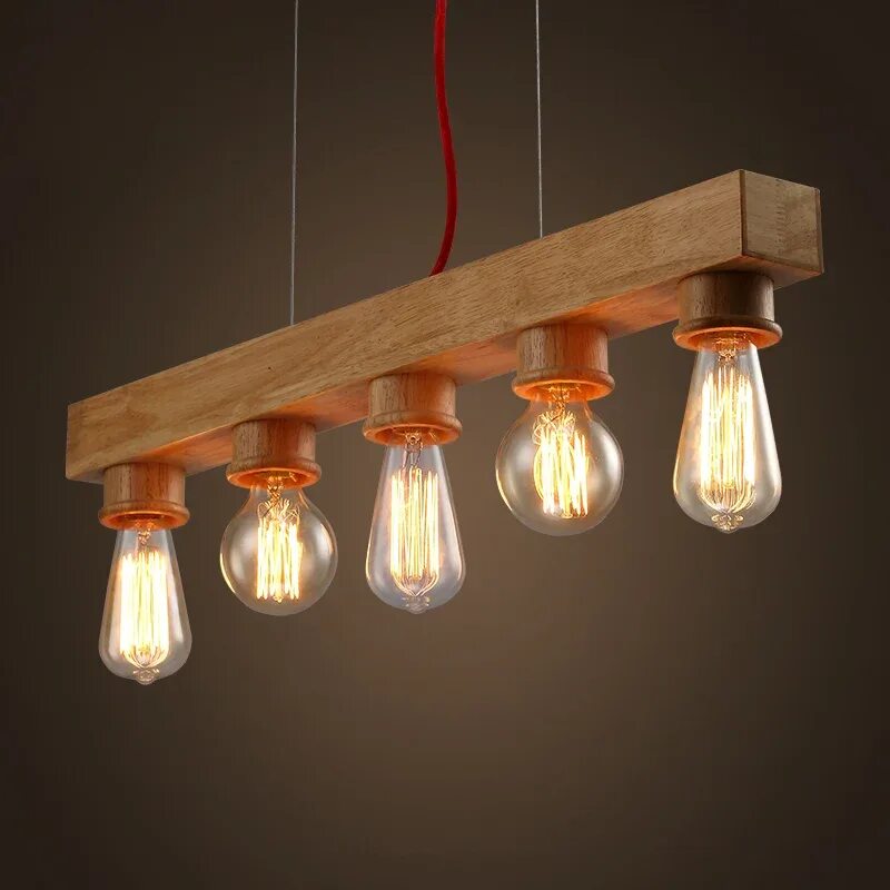 Потолочный светильник лофт своими руками European Vintage Loft Wooden Pendant Light Lamp Dining Room Bar Dining Room Hang