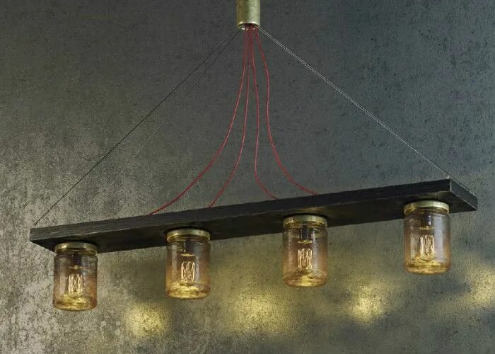 Потолочный светильник лофт своими руками Стильный светильник из банок Lamp, Industrial lamp, Light