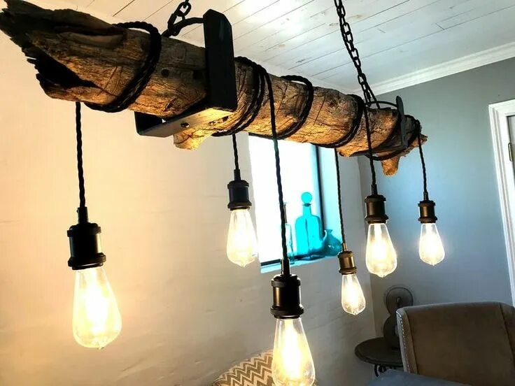 Потолочный светильник лофт своими руками Pin on casa Wood light fixture, Edison light fixtures, Wood light