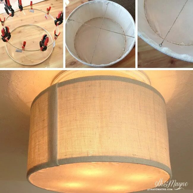 Потолочный светильник своими руками идеи DIY Drum Shade with Burlap - 9th&Mayne Diy drum shade, Bedroom lighting diy, Diy