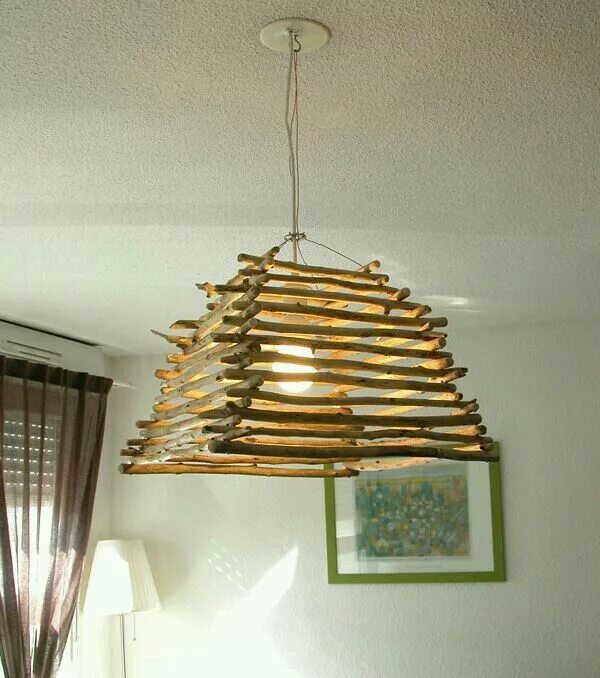 Потолочный светильник своими руками идеи Pin by Rejane Sousa on luminárias Branches diy, Wooden lamp, Diy light fixtures