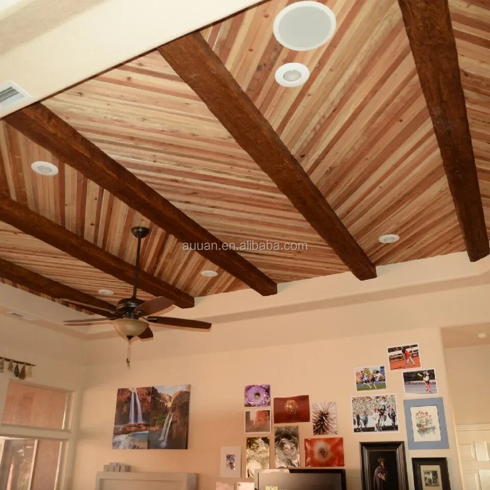 Потолок деревянной вагонкой фото Guangzhou Outstanding Quality Customized Colors Pu Polyurethane Ceiling Faux Woo