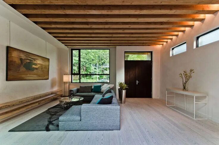 Потолок деревянный фото дизайн Ecological Property In Montreal With Contemporary Exposed Beams - http://www.dec