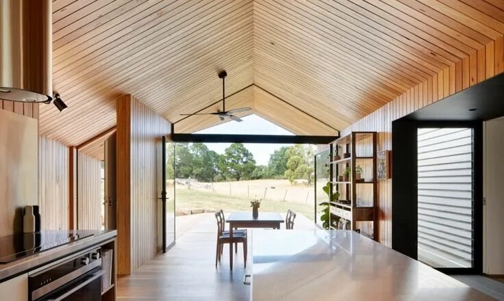 Потолок деревянный фото дизайн Handsome timber-clad extension embraces Australia’s great outdoors House design,