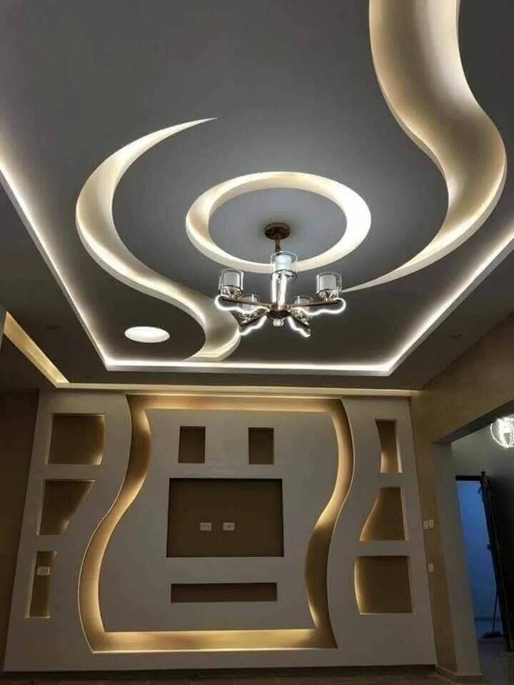 Потолок фигура зал фото Top 35 False Ceiling Designs Ideas - Engineering Discoveries Pop ceiling design,