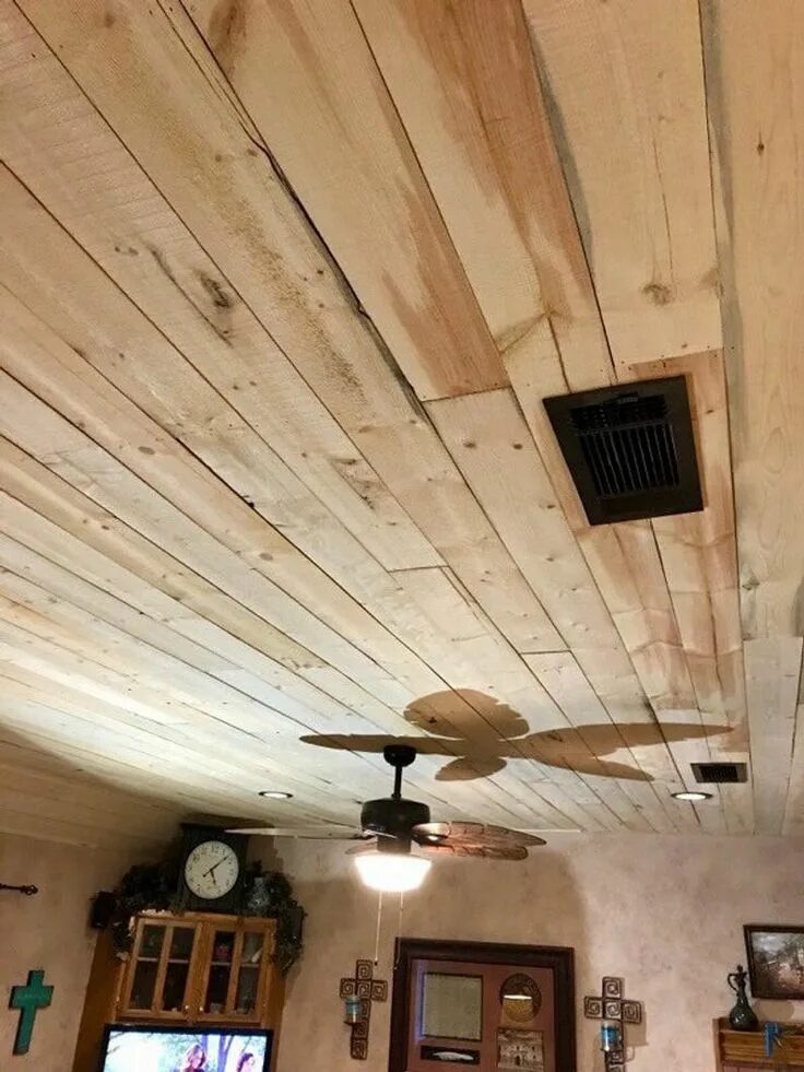 Потолок из досок фото 300 SQFT Shiplap 'no Lap' Boards. Pine Wall & Ceiling Porch Wood. New Constructi