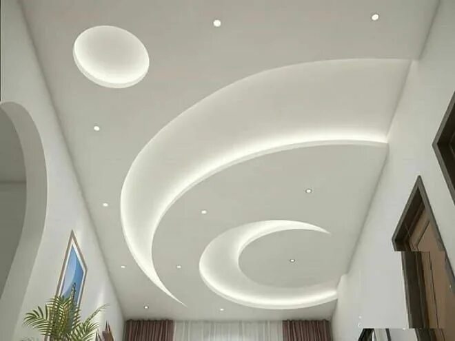 Потолок из гипсокартона фото 10 Simple & Modern Round Ceiling Designs With Pictures False ceiling design, Cei