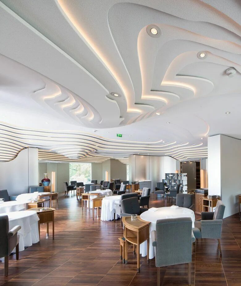 Потолок кафе фото Steirereck restaurant, Vienna, 2014 - PPAG Architects Organic ceiling design, Re