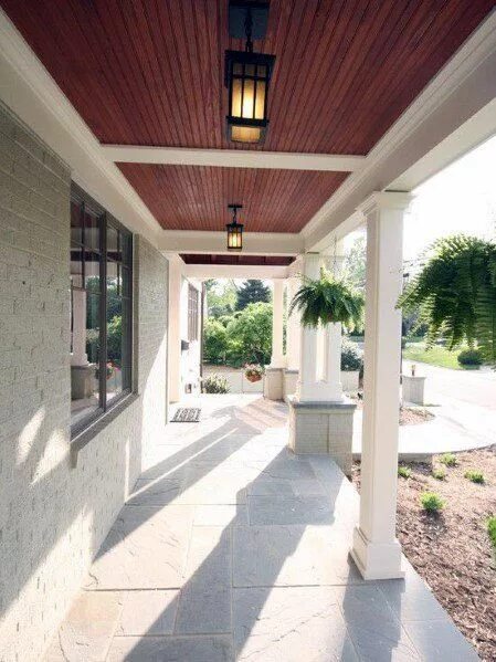 Потолок на террасе фото варианты Top 70 Best Porch Ceiling Ideas - Covered Space Designs #dreamhouseexterior Porc