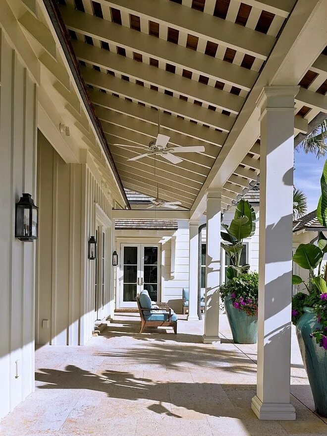 Потолок на террасе фото варианты отделки Porch Ceiling Porch Ceiling Exposed wood porch ceiling #porchceiling #porch Hous