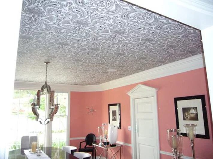 Потолок обоями в интерьер Interior Design: Wallpaper Ceilings Wallpaper ceiling, Home decor, Ceiling