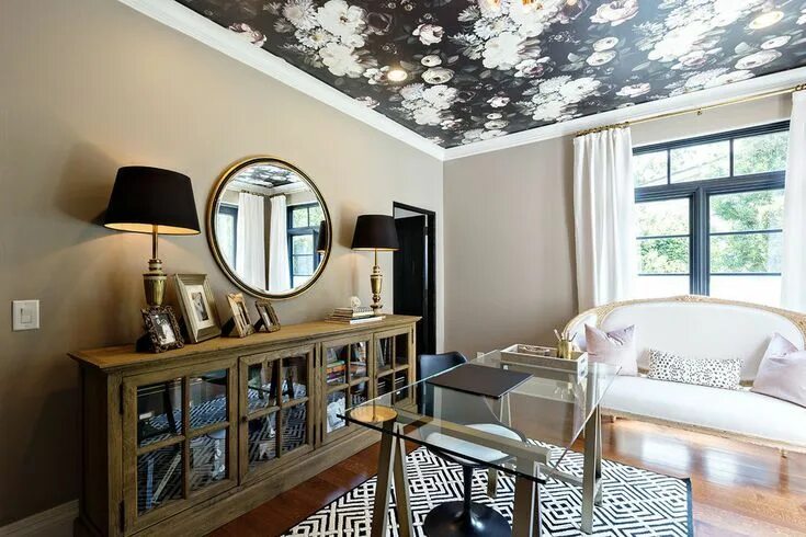 Потолок оформление идеи фото 29 Stylish Ceiling Wallpaper Ideas for Every Room House interior, Maximalism int