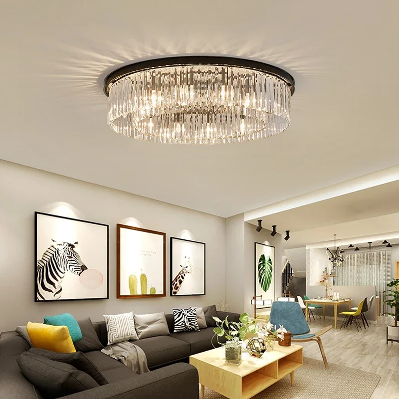 Living Room Lights Crystal Lamps Round Ceiling Lamps Modern Simple Bedroom Light