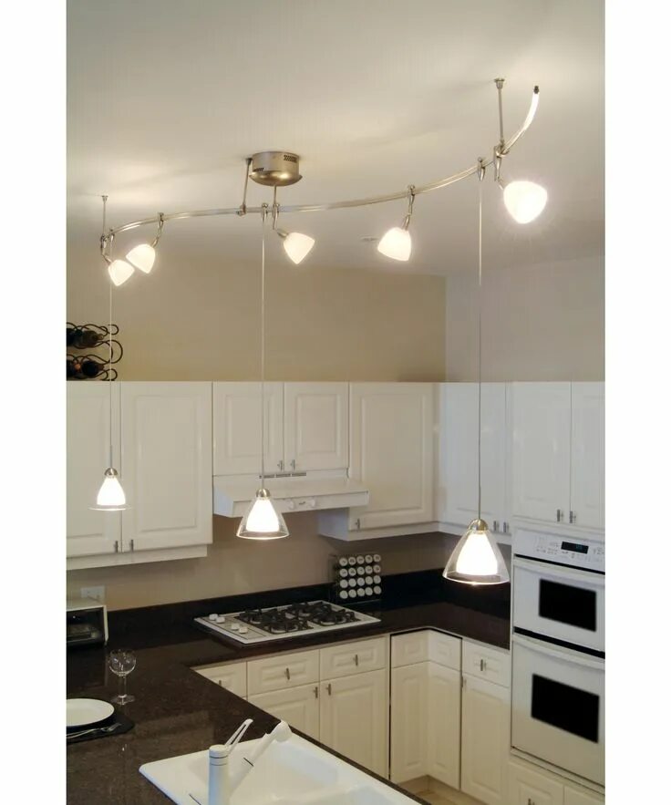 Потолок со светильниками на кухне фото monorail lighting - Google Search Track lighting kitchen, Kitchen lighting desig