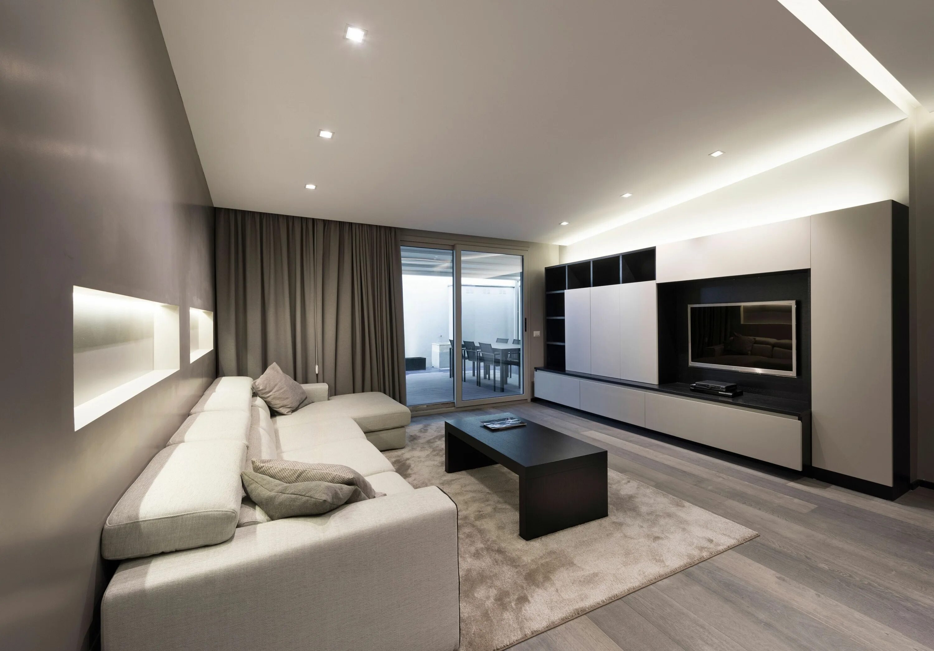 Потолок современный дизайн 2024 Attico A Roma - Picture gallery Modern apartment, Apartment, Living room designs