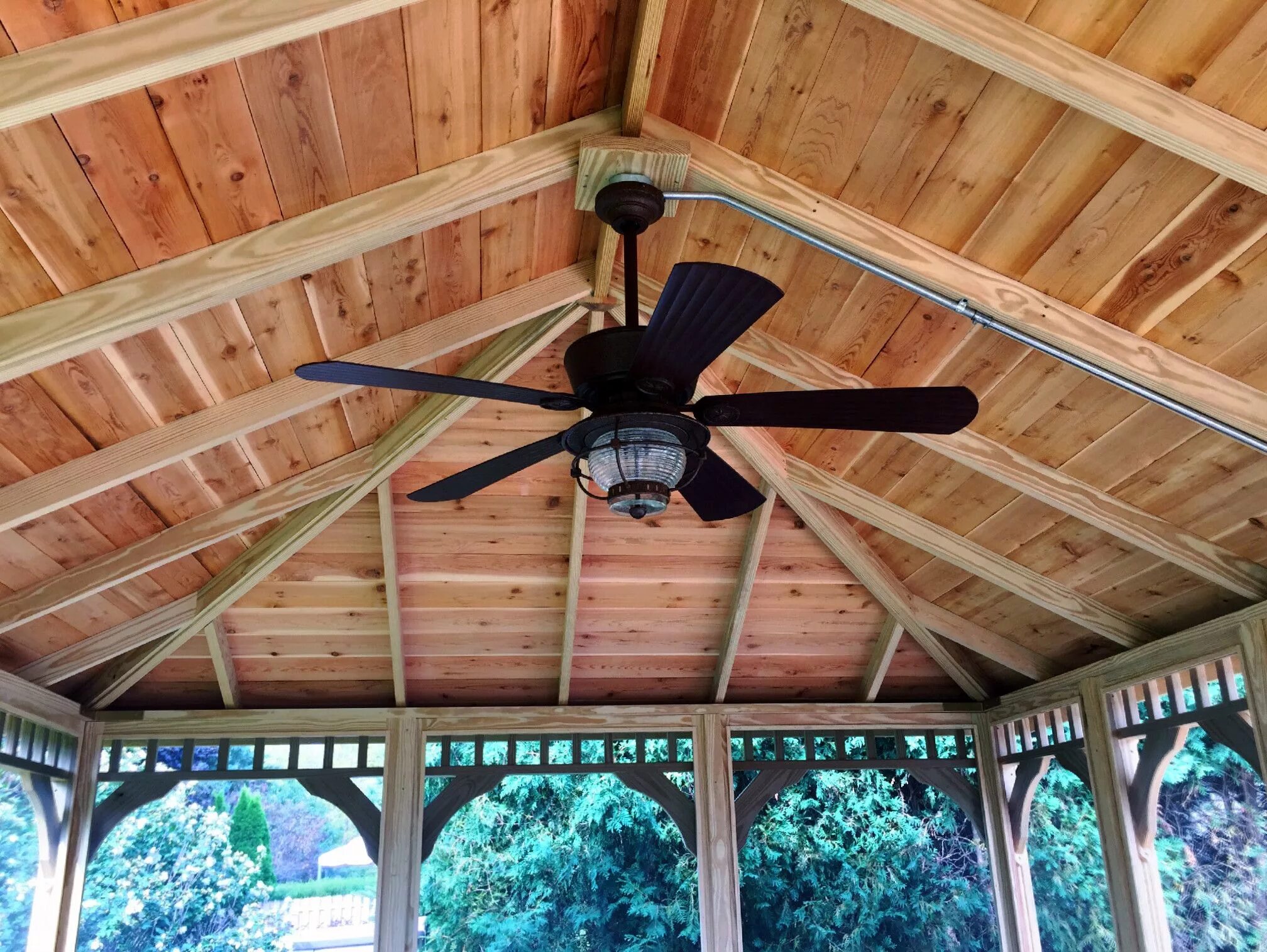 Потолок в беседке фото Gazebo with Exposed Rafters by Chicago Suburb Gazebo Builder Exposed rafters, Ce