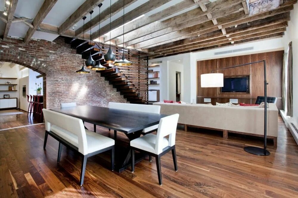 Потолок в стиле лофт TriBeCa Loft Residence / A+I Design Corp Home, Loft spaces, Interior design