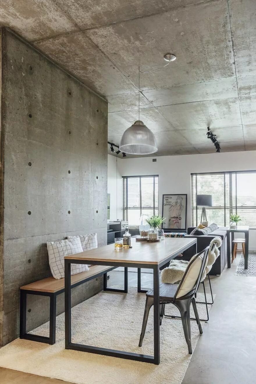 Потолок в стиле лофт бетон MaxHaus Apartment / W4 Arquitetura Criativa Industrial home design, Industrial a