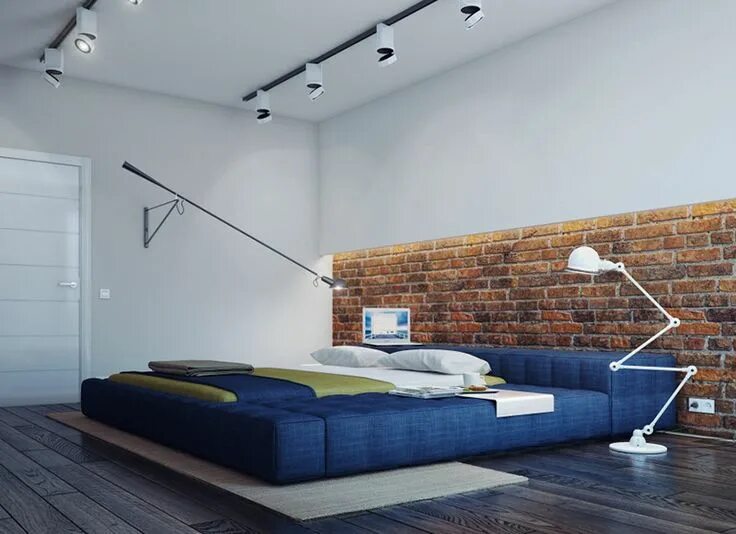 Потолок в стиле лофт в спальне 22 Bachelor's Pad Bedrooms for Young Energetic Men Home Design Lover Спальня с к