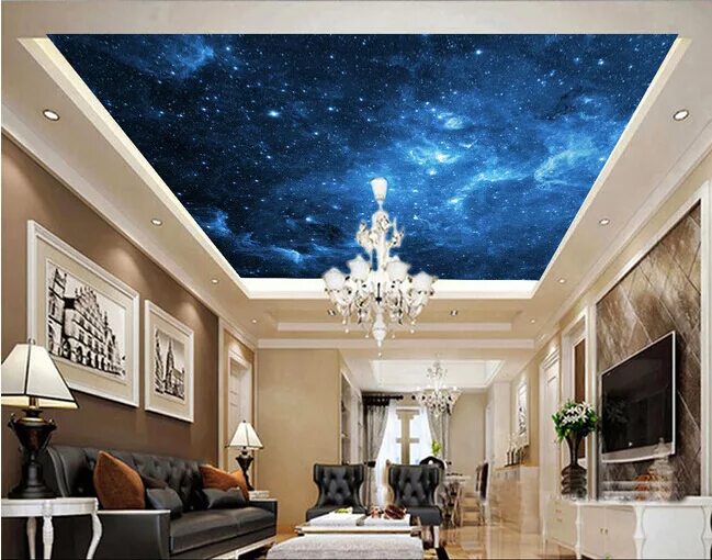 Потолок звезды фото Custom Wallpapers universe, star used in the living room bedroom KTV bar ceiling