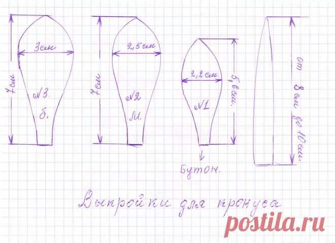 Потыкова выкройки Данные выкройки использованы в мастер-классе по изготовлению крокусо фоамиран По