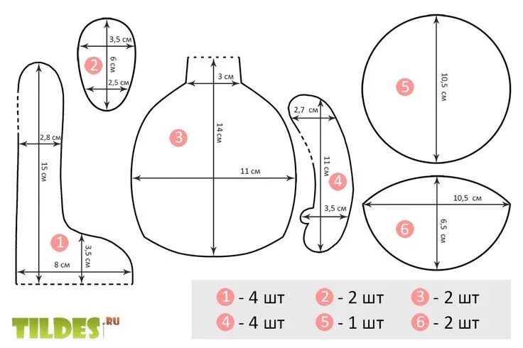 Потыкова выкройки купить Выкройка куклы Большеножки (с размерами) Sewing dolls, Cloth dolls handmade, Dol