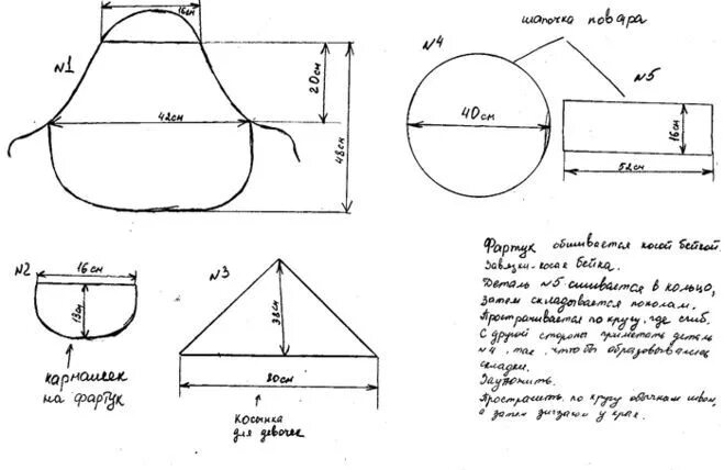 Поварской колпак своими руками выкройки Как сшить детский фартук и колпак выкройка? Детский фартук, Выкройки, Фартук