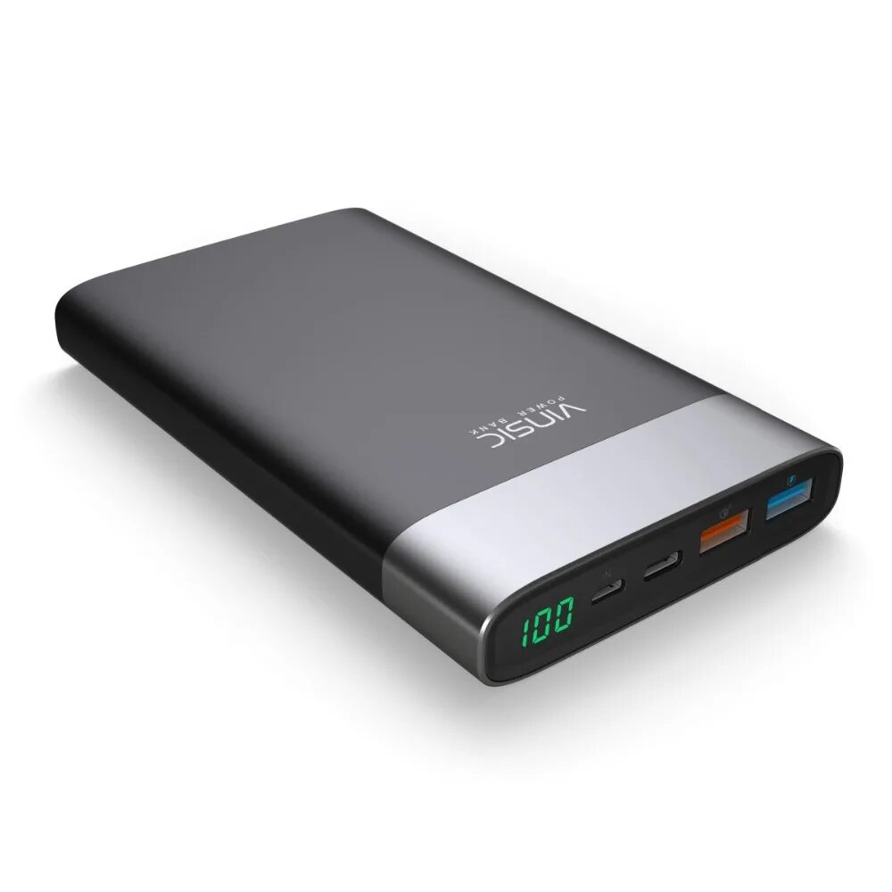 Повер банк фото Vinsic 20000 мАч power Bank Quick Charge 3,0 QC3.0 Dual usb type C Внешнее заряд