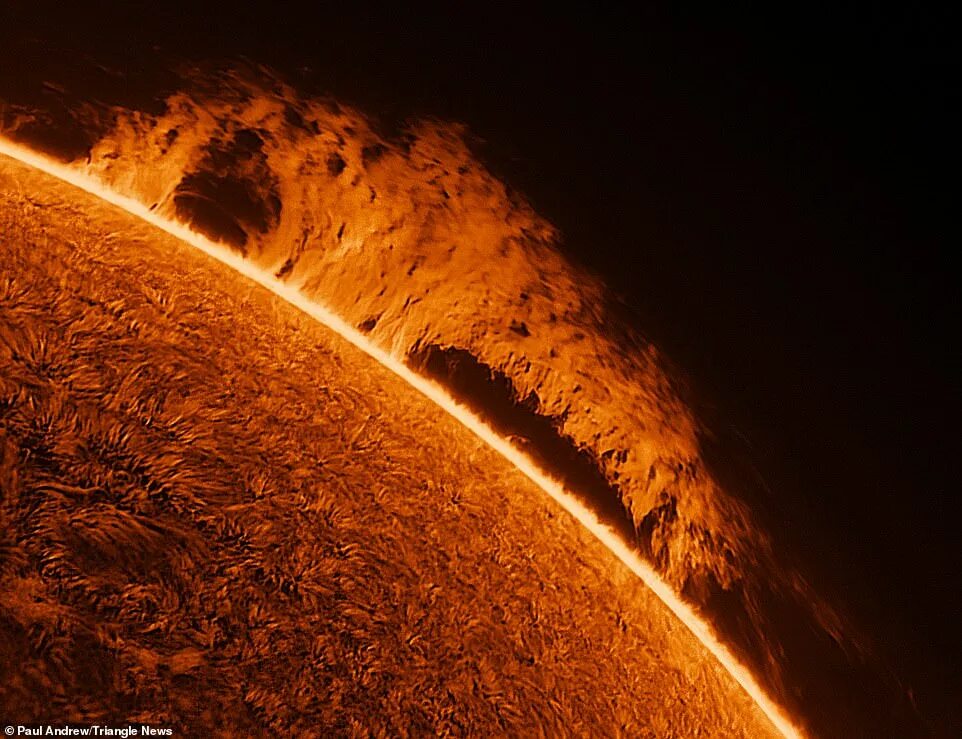 Поверхность солнца фото Stunning images of the Sun are taken from a Kent garden by a retired lecturer Da