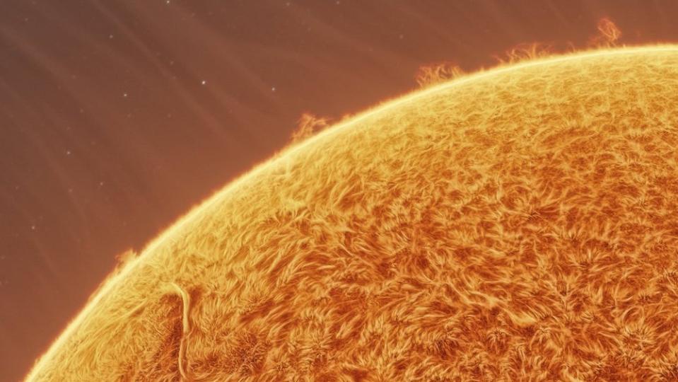 Поверхность солнца фото Sun's fiery surface revealed in amazing composite of 90,000 images