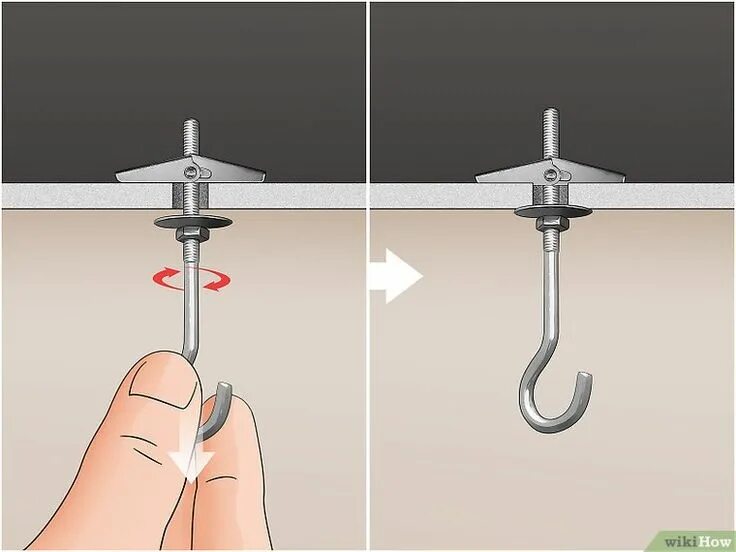 Повесить светильник на потолок своими руками How To Hang a Hook from the Ceiling (With Pictures) Hang plants from ceiling, Ce