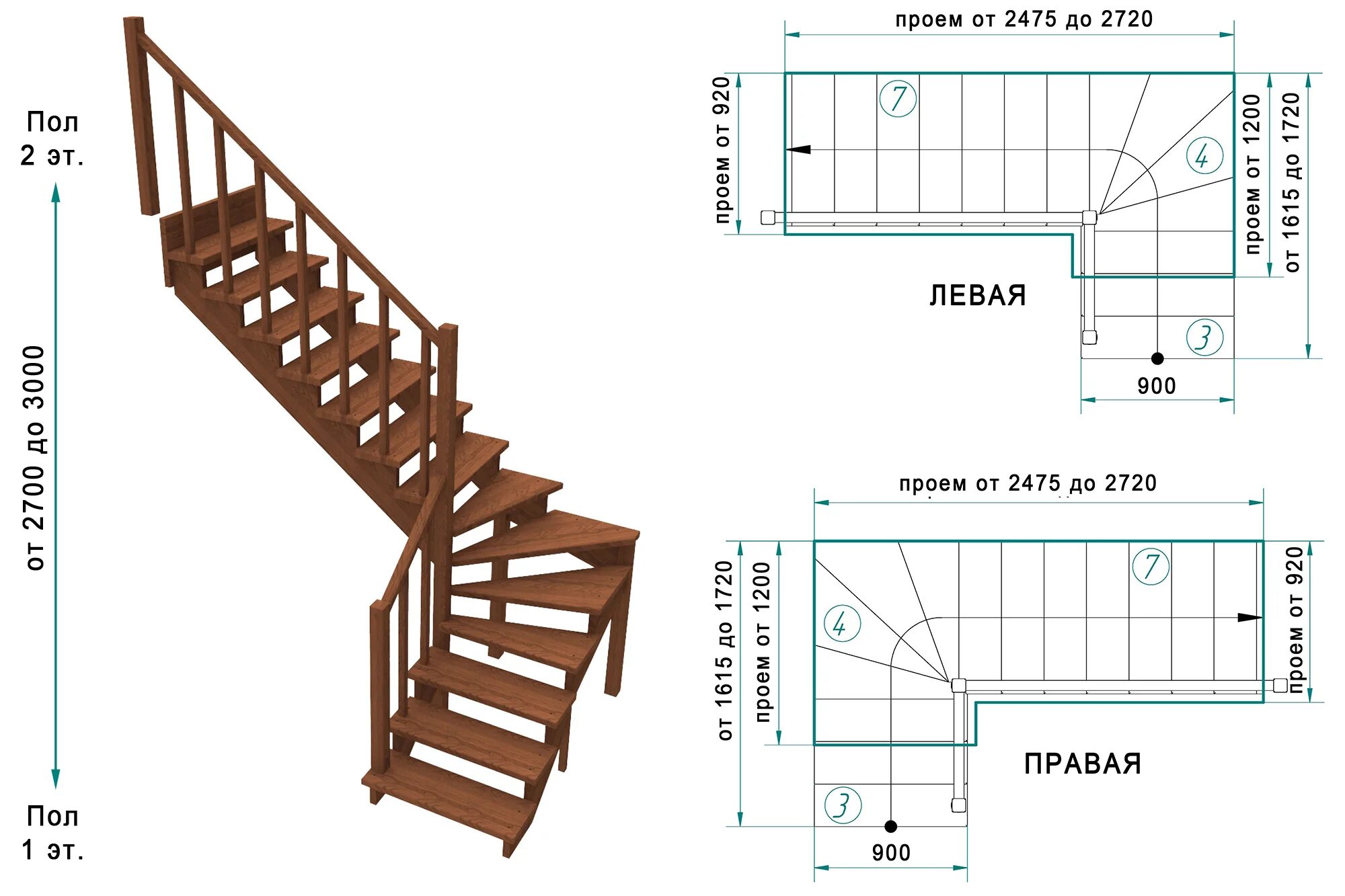 Поворотная лестница своими руками из дерева чертежи Модель RIK 1 - 3.4.7