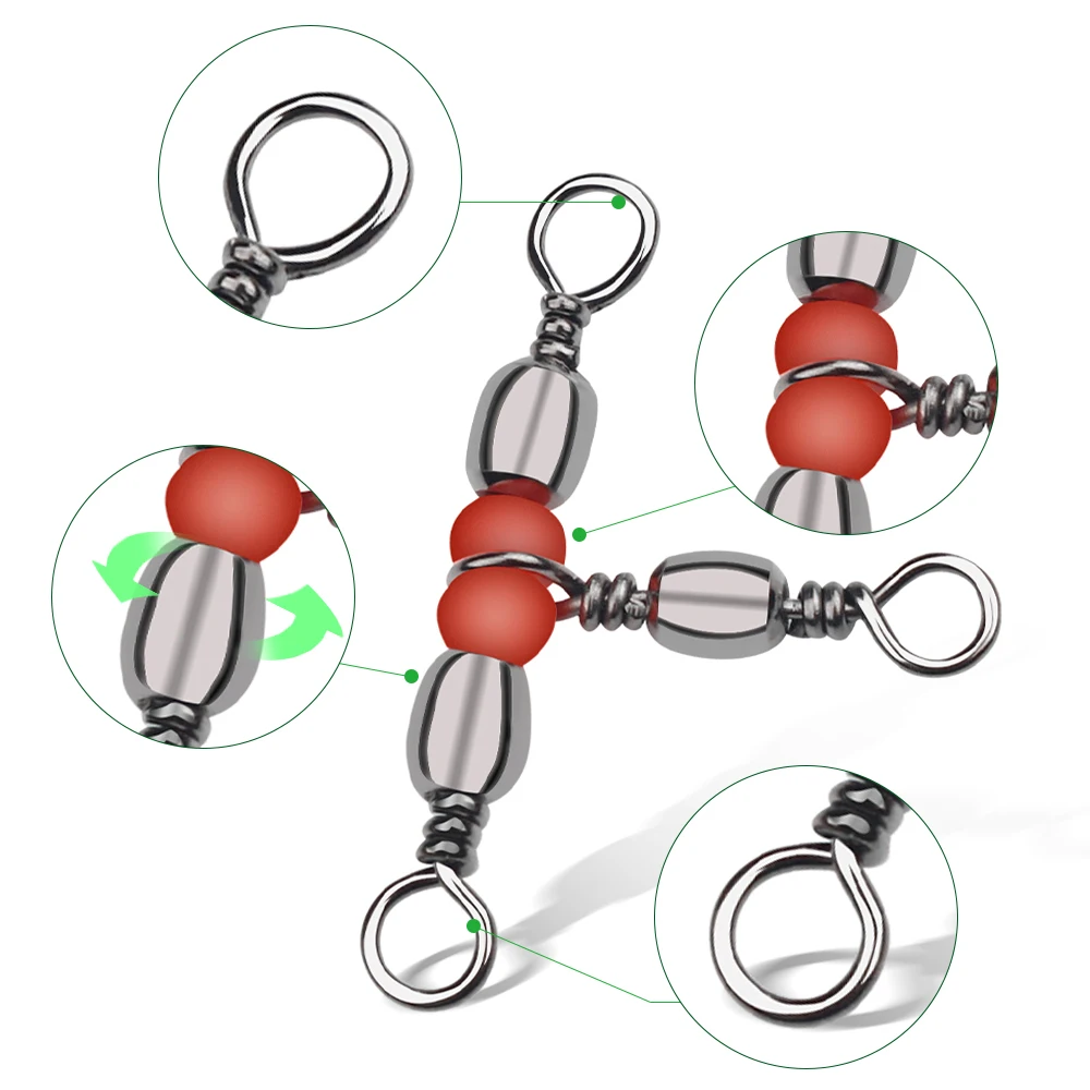 Поворотная оснастка TIANNSII 10/20 шт./лот Вертлюги из нержавеющей стали Рыболовный соединитель штиф