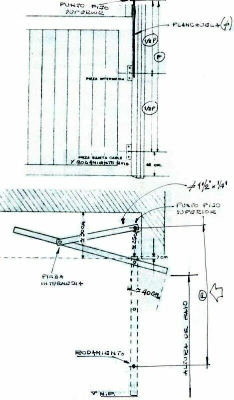 Поворотные ворота своими руками чертежи Resultado de imagen para PORTONES LEVADIZOS Portones levadizos, Levadizo, Porton