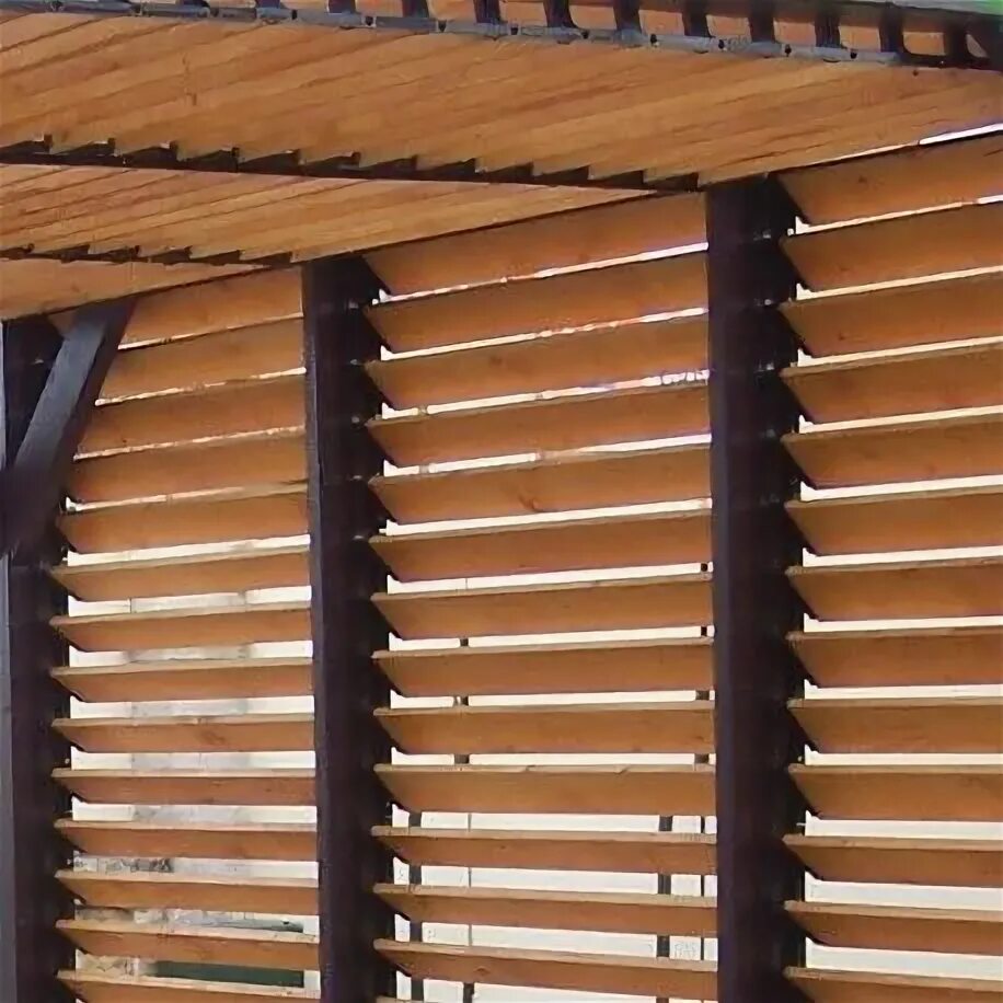 Поворотные жалюзи для беседок своими руками Pergola en bois avec vantelles amovibles sur toiture + 1 côté 348x310x232cm Ombr