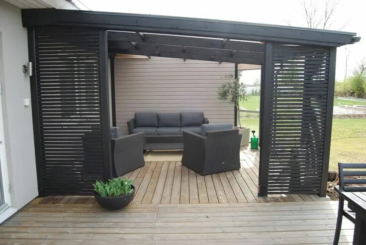 Поворотные жалюзи для беседок своими руками Patio mit Dach - #patio - #BalconyDecor Uteplass, Interiør terrasse, Terrasse me