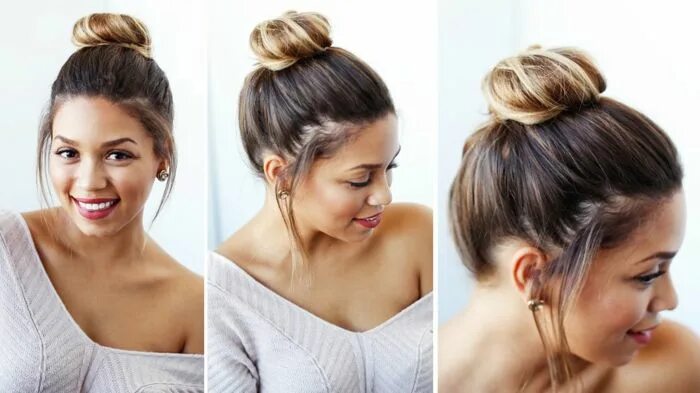 Повседневная прическа фото Chignon flou : la coiffure de fête facile à faire soi-même Short hair bun, Cute 