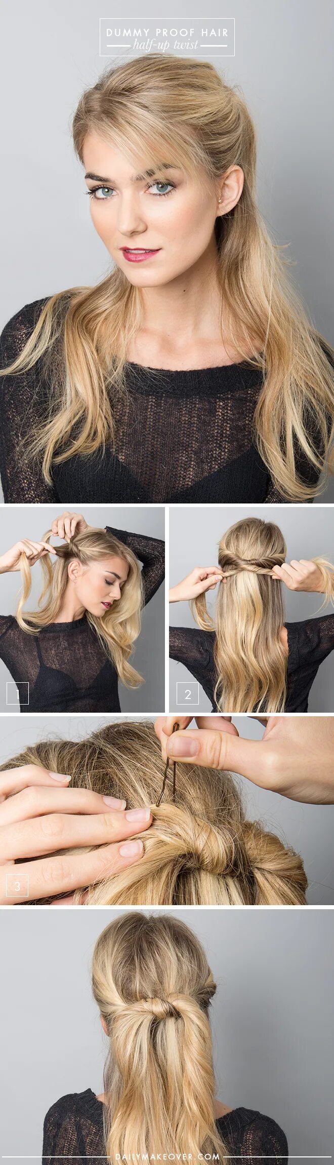 Повседневная прическа на длинные 5 Dummy Proof Hairstyles That Everyone Can Master Up hairstyles, Easy hairstyles