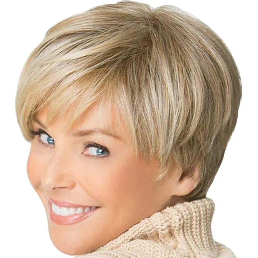 Повседневные короткие стрижки для женщин Wigs Short Straight Synthetic Hair Full Wigs арзан бағамен сатып алу - тиімді ба